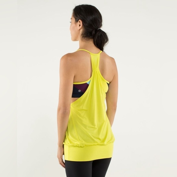 Lululemon No Limits Activewear Tank Top in Neon Pow Stripe Split Pea Inkwell - Picture 2 of 13